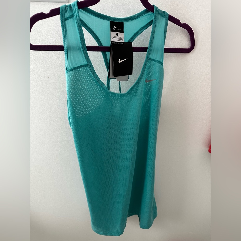NWT Nike Racerback Teal Tank Top, L